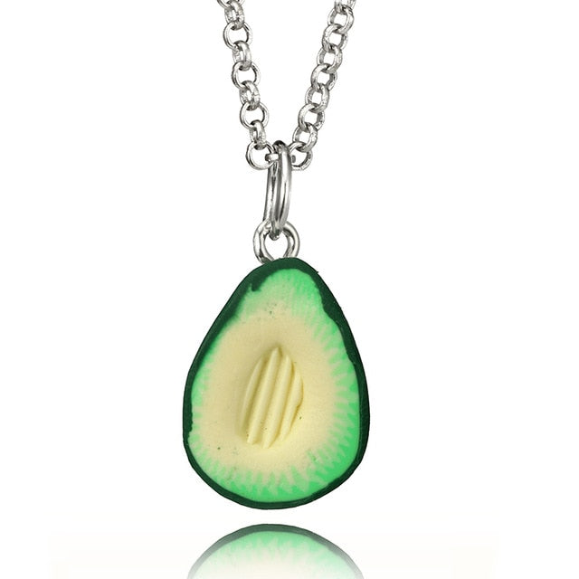 Green Avocado Cow Necklace By Bright Bat Design